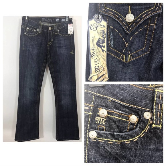 Miss Me Denim - NWT Miss Me Distressed Womens Jeans Dark Boot Cut Bootcut Low Rise